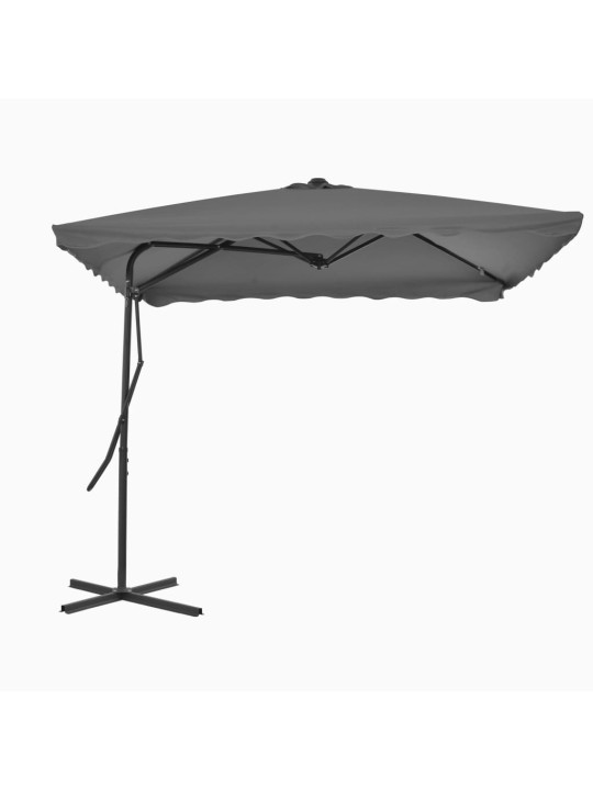 Zahradní slunečník s ocelovou tyčí 250 x 250 cm antracitový
