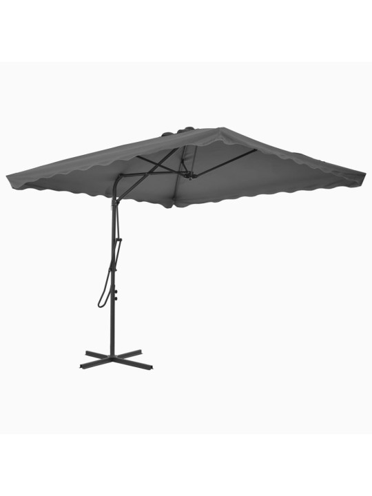 Zahradní slunečník s ocelovou tyčí 250 x 250 cm antracitový