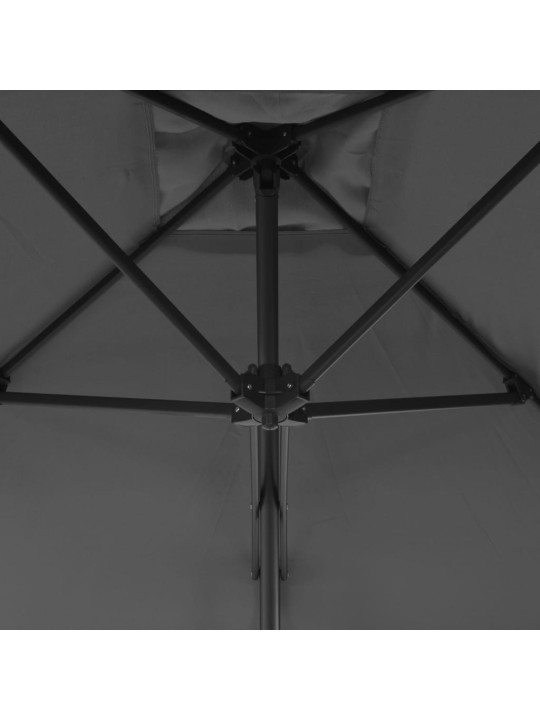 Zahradní slunečník s ocelovou tyčí 250 x 250 cm antracitový
