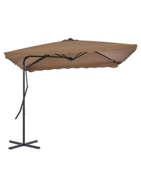 Zahradní slunečník s ocelovou tyčí 250 x 250 cm taupe