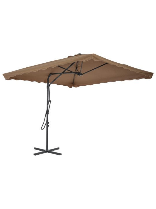 Zahradní slunečník s ocelovou tyčí 250 x 250 cm taupe