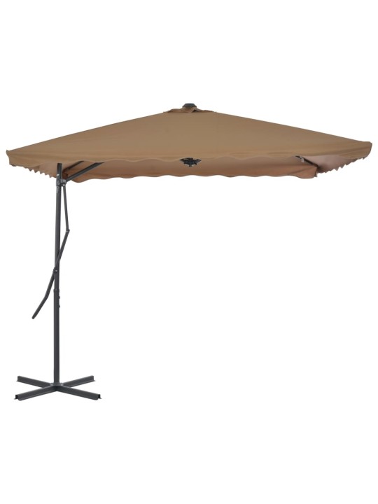 Zahradní slunečník s ocelovou tyčí 250 x 250 cm taupe