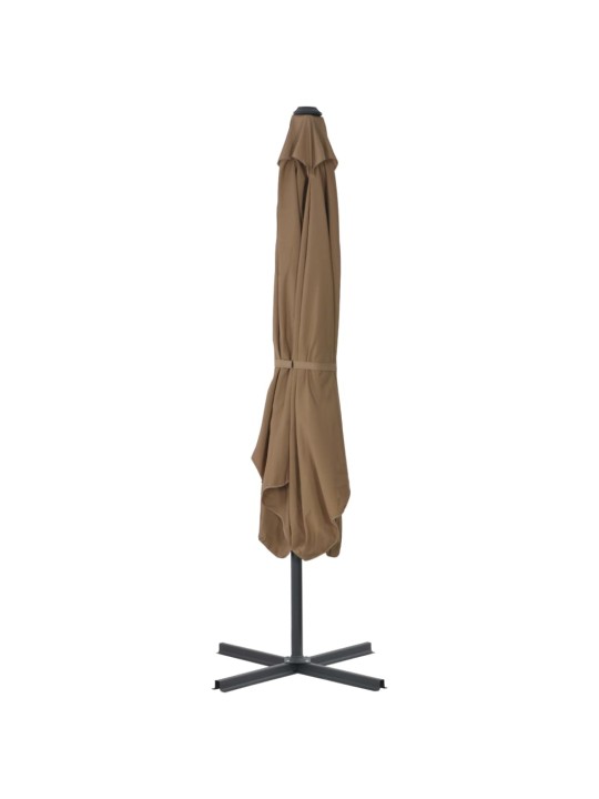 Zahradní slunečník s ocelovou tyčí 250 x 250 cm taupe
