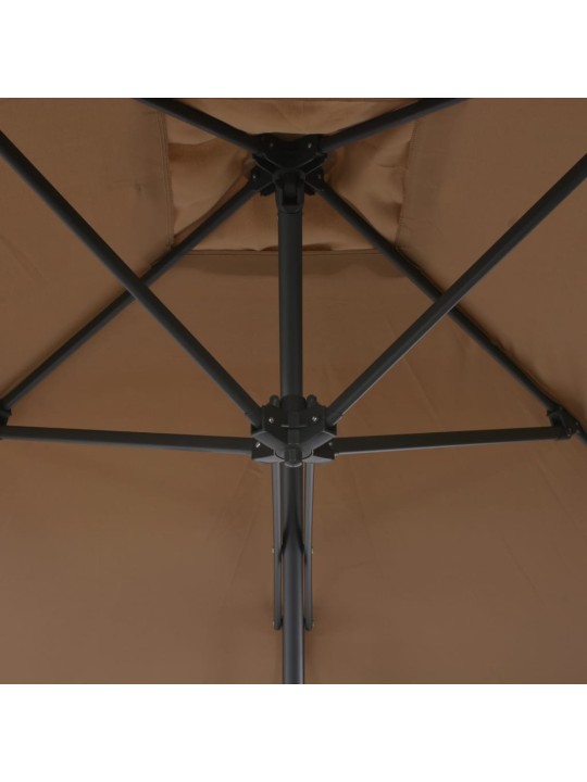 Zahradní slunečník s ocelovou tyčí 250 x 250 cm taupe