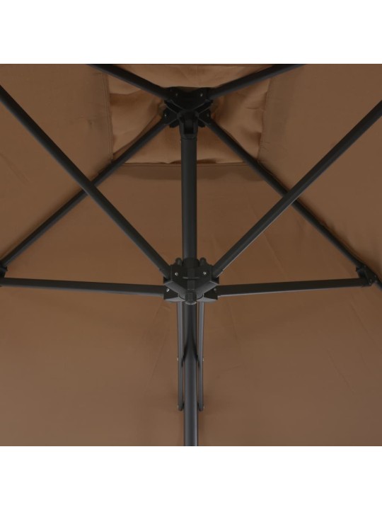 Zahradní slunečník s ocelovou tyčí 300 cm taupe