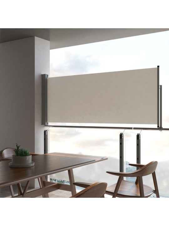 Terasová zatahovací boční markýza 100 x 300 cm krémová