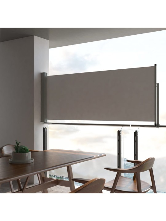 Terasová zatahovací boční markýza 100 x 300 cm šedá