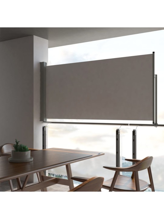 Terasová zatahovací boční markýza 120 x 300 cm šedá