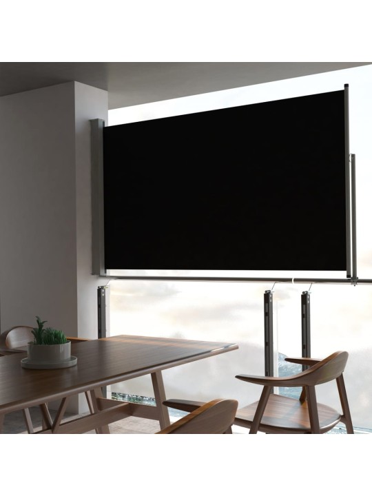 Terasová zatahovací boční markýza 140 x 300 cm černá