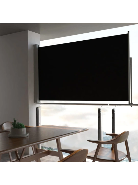 Terasová zatahovací boční markýza 140 x 300 cm černá