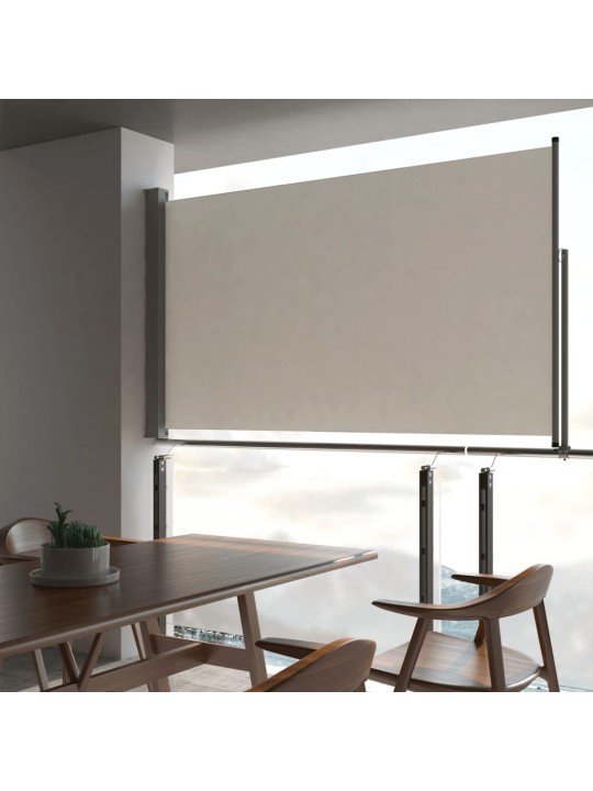 Terasová zatahovací boční markýza 140 x 300 cm krémová