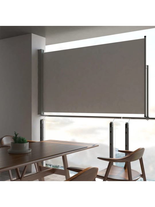 Terasová zatahovací boční markýza 140 x 300 cm šedá