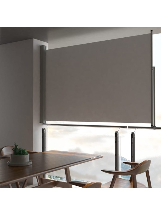 Terasová zatahovací boční markýza 160 x 300 cm šedá