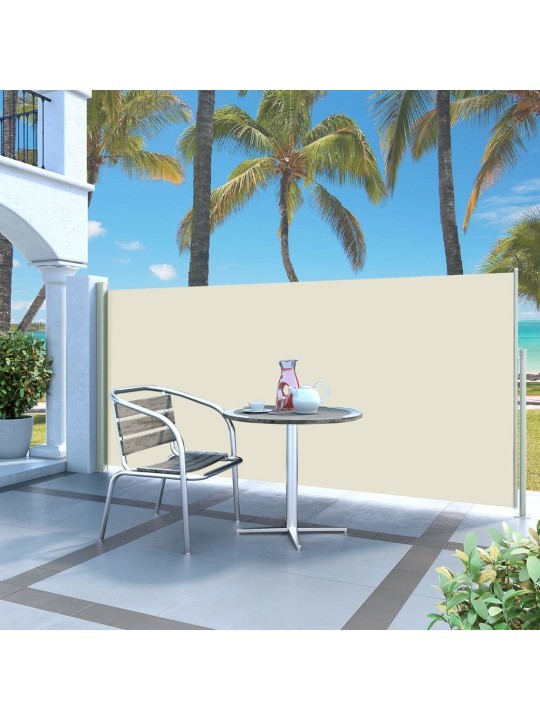 Zatahovací boční markýza / zástěna 120 x 300 cm krémová