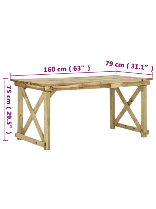Zahradní stůl 160 x 79 x 75 cm dřevo