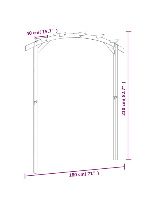 Zahradní pergola impregnovaná borovice 180 x 210 x 40 cm
