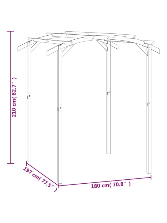 Zahradní pergola impregnovaná borovice 180 x 197 x 210 cm