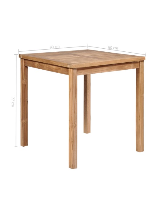 Zahradní stůl 80 x 80 x 77 cm masivní teakové dřevo