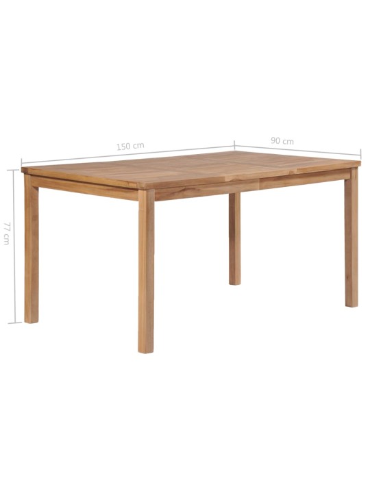 Zahradní stůl 150 x 90 x 77 cm masivní teakové dřevo