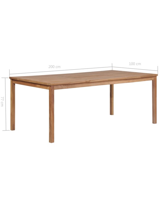 Zahradní stůl 200 x 100 x 77 cm masivní teakové dřevo
