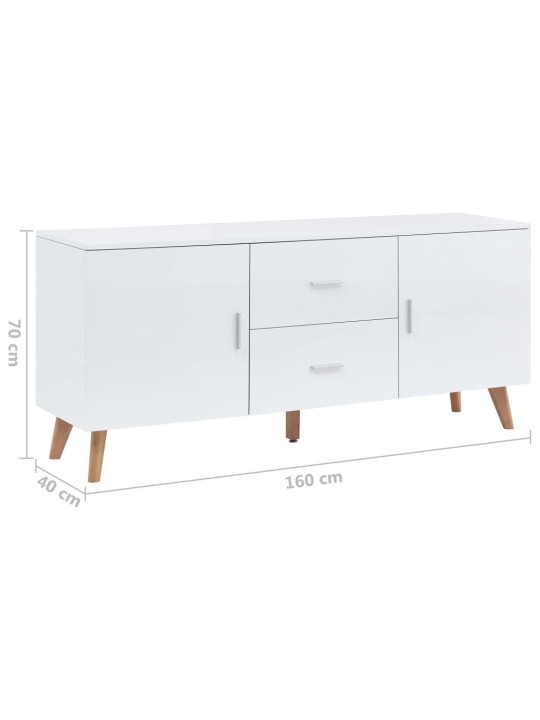 Příborník bílý 160 x 40 x 70 cm MDF
