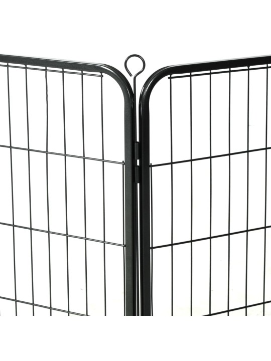 Ohrádka pro psy 16 panelů ocelová 60 x 80 cm černá