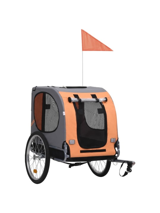 Vozík za kolo pro psa oranžový a šedý