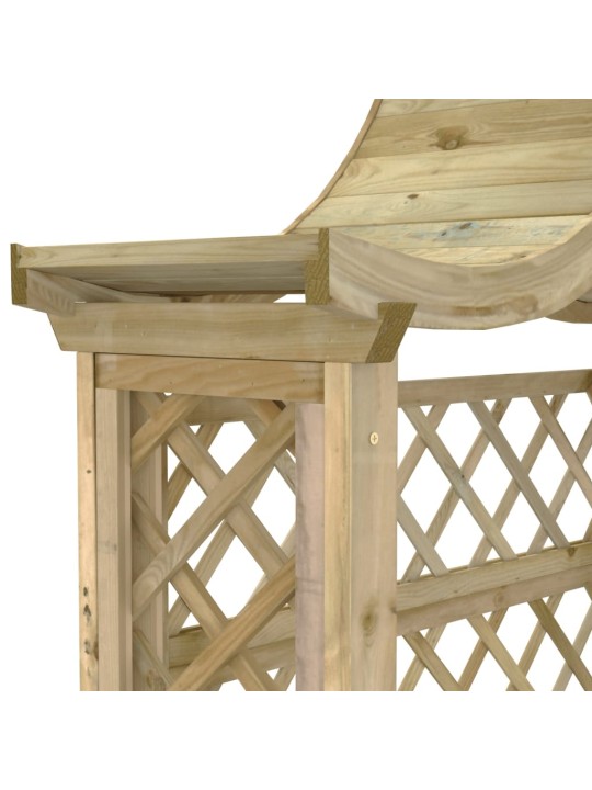 Zahradní pergola se stříškou a lavicí impregnovaná borovice