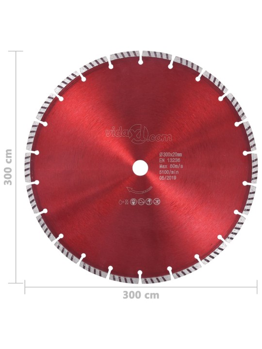 Diamantový řezací kotouč turbo ocel 300 mm