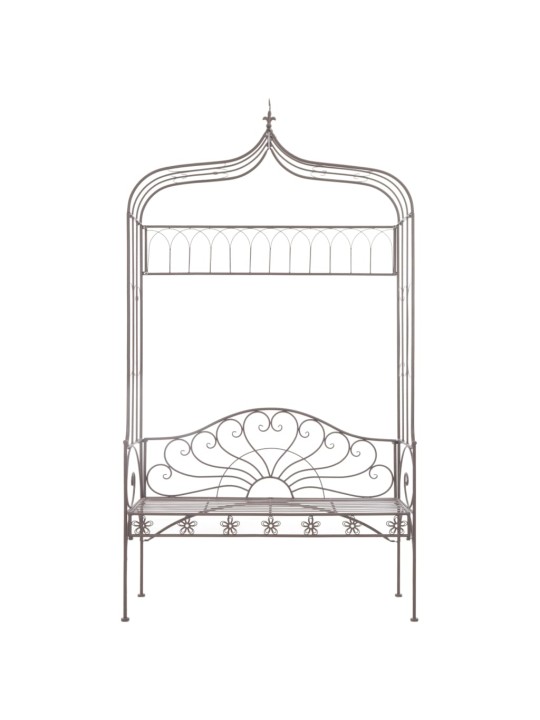Zahradní lavice 122 cm železná starožitná hnědá