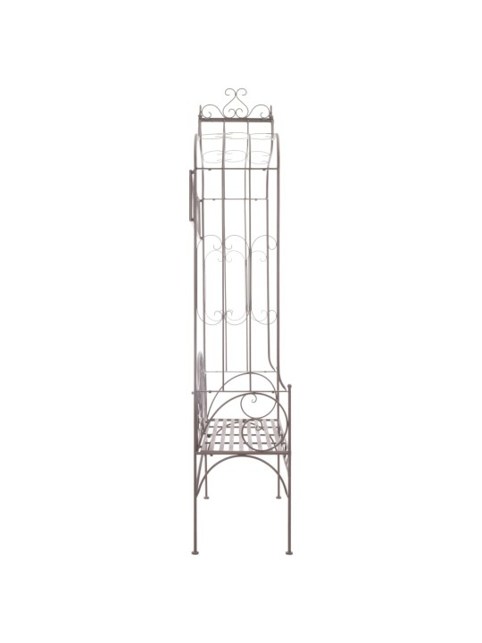 Zahradní lavice 122 cm železná starožitná hnědá