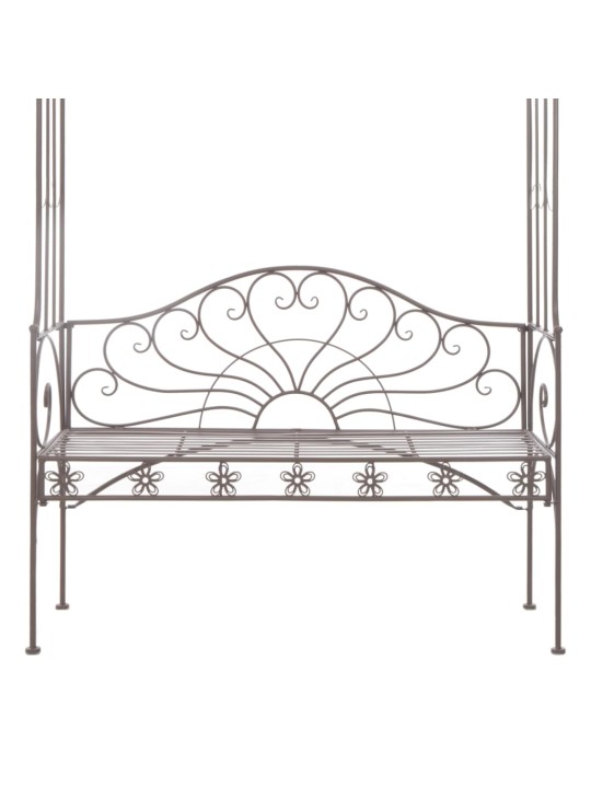 Zahradní lavice 122 cm železná starožitná hnědá