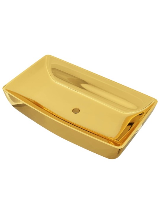 Umyvadlo zlaté 71 x 38 x 13,5 cm keramika