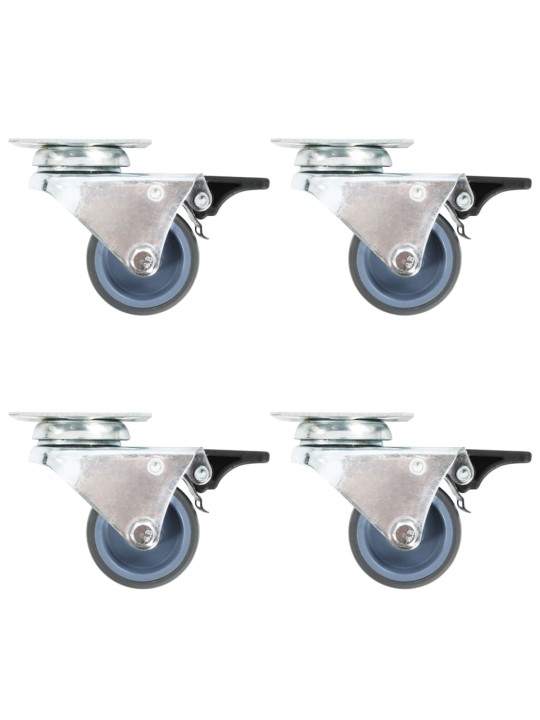 Dvojitá otočná kolečka s dvojitou brzdou 4 ks 50 mm