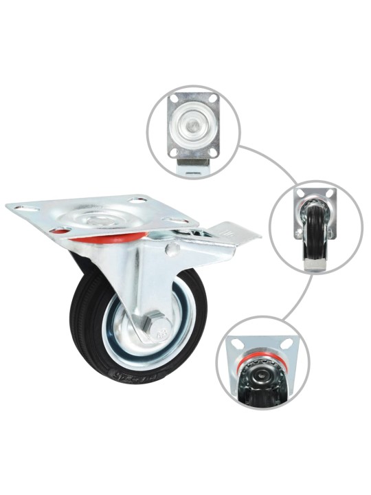 Otočná kolečka s dvojitou brzdou 4 ks 75 mm