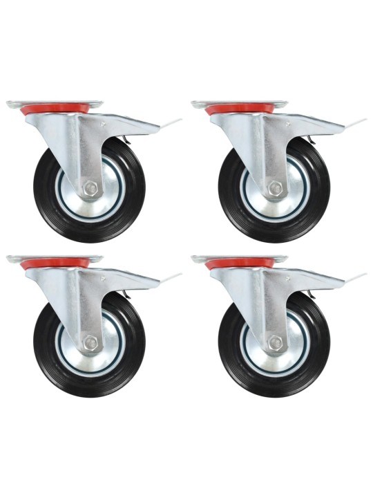 Otočná kolečka s dvojitou brzdou 4 ks 160 mm