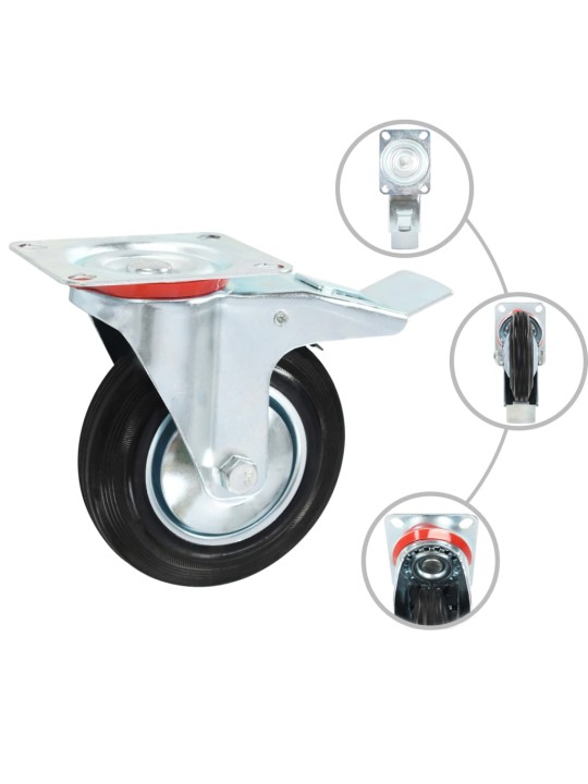 Otočná kolečka s dvojitou brzdou 4 ks 160 mm