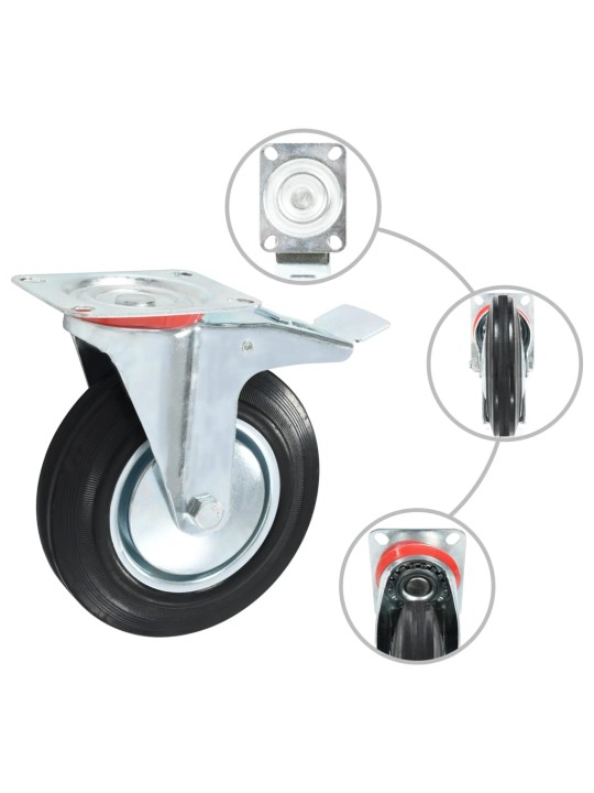 Otočná kolečka s dvojitou brzdou 4 ks 200 mm