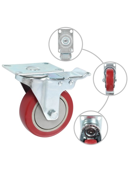 Otočná kolečka s dvojitou brzdou 4 ks 100 mm