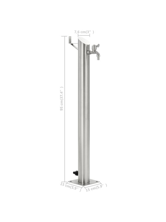 Zahradní sloupek na vodu nerezová ocel kulatý 95 cm