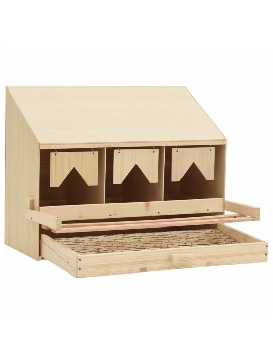 Snáškové hnízdo 3 boxy 72 x 33 x 54 cm masivní borové dřevo