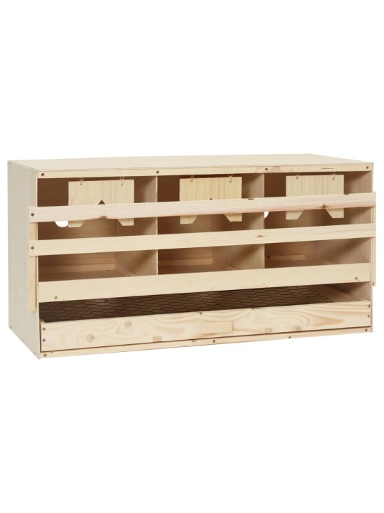 Snáškové hnízdo 3 boxy 72 x 33 x 38 cm masivní borové dřevo
