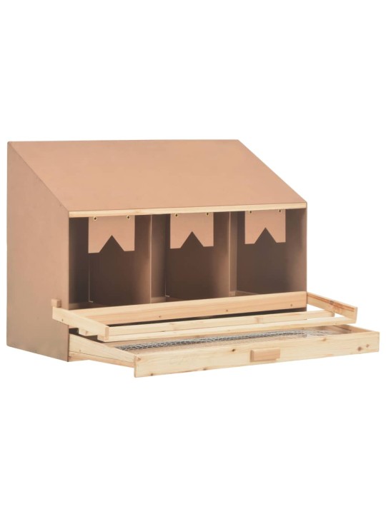 Snáškové hnízdo 3 boxy 93 x 40 x 65 cm masivní borovice