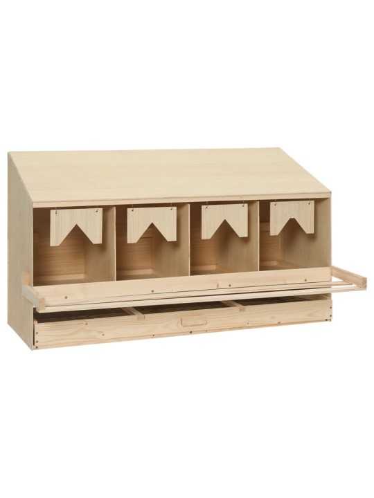 Snáškové hnízdo 4 boxy 106 x 40 x 59 cm masivní borové dřevo