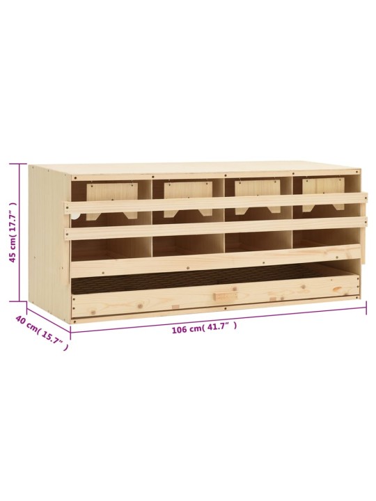 Snáškové hnízdo 4 boxy 106 x 40 x 45 cm masivní borové dřevo