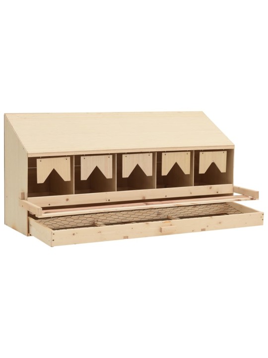 Snáškové hnízdo 5 boxů 117 x 33 x 54 cm masivní borové dřevo