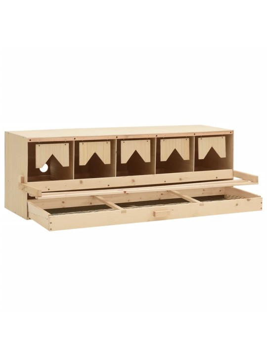 Snáškové hnízdo 5 boxů 117 x 33 x 38 cm masivní borové dřevo