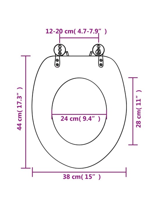 WC sedátko s funkcí pomalého sklápění MDF motiv kamenů