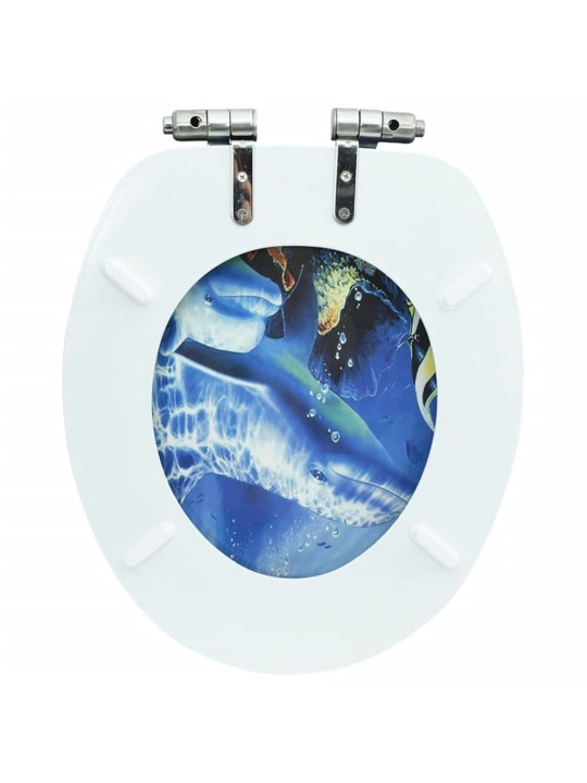 WC sedátko s funkcí pomalého sklápění MDF motiv delfínů