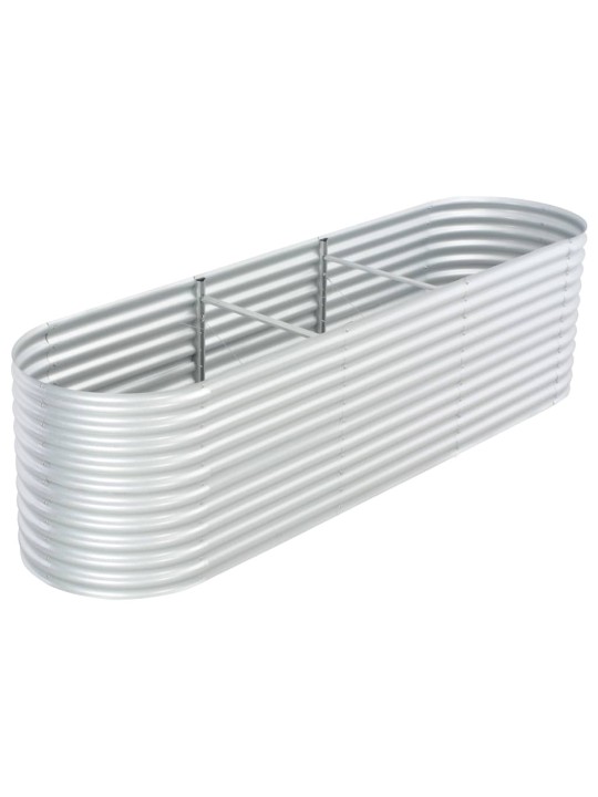 Vyvýšený záhon 320 x 80 x 81 cm pozinkovaná ocel stříbrný